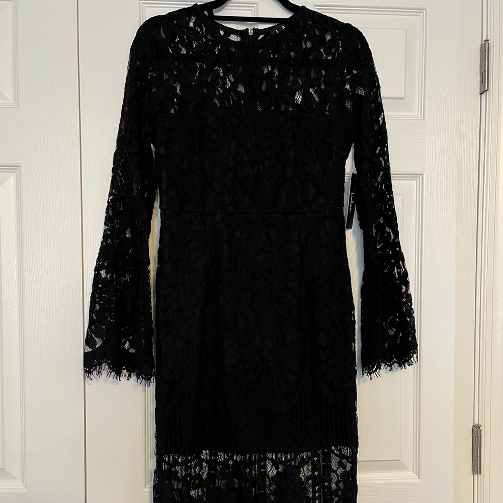 Brand new/never worn (tags still on) Lulus Black Lace Long Sleeve Midi Dress